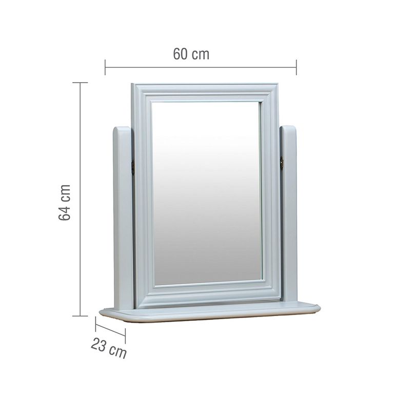 Chantilly Vanity Mirror - Grey Painted - Wood