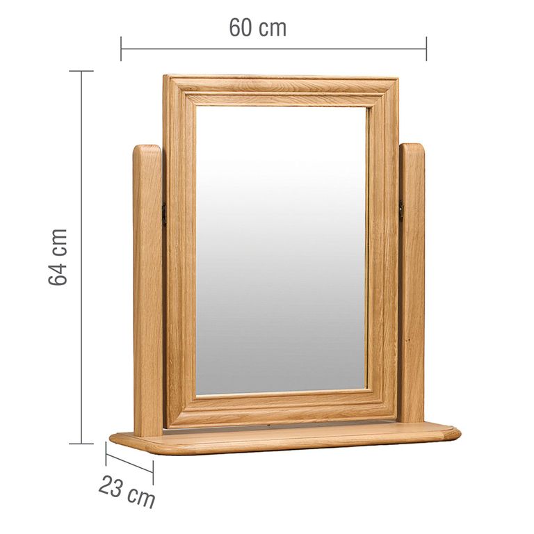 Bordeaux Vanity Mirror - Natural - Oak