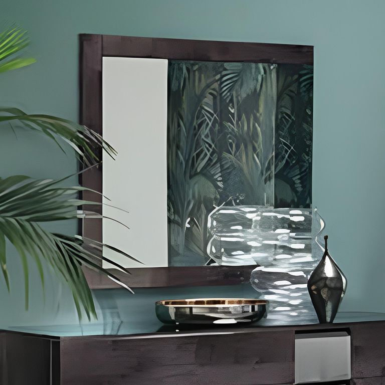 Heritage Wall Mirror - Dark Velvet Birch High Gloss