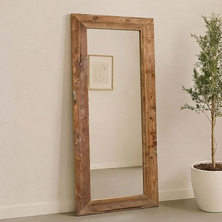 Erosie Leaner Mirror - Natural - Teak Wood - 80cm x 150cm