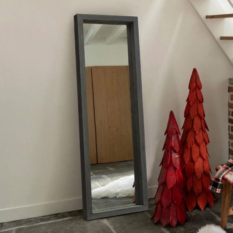 Lenear Mirror - Charcoal - Teak Wood - 45cm x 150cm