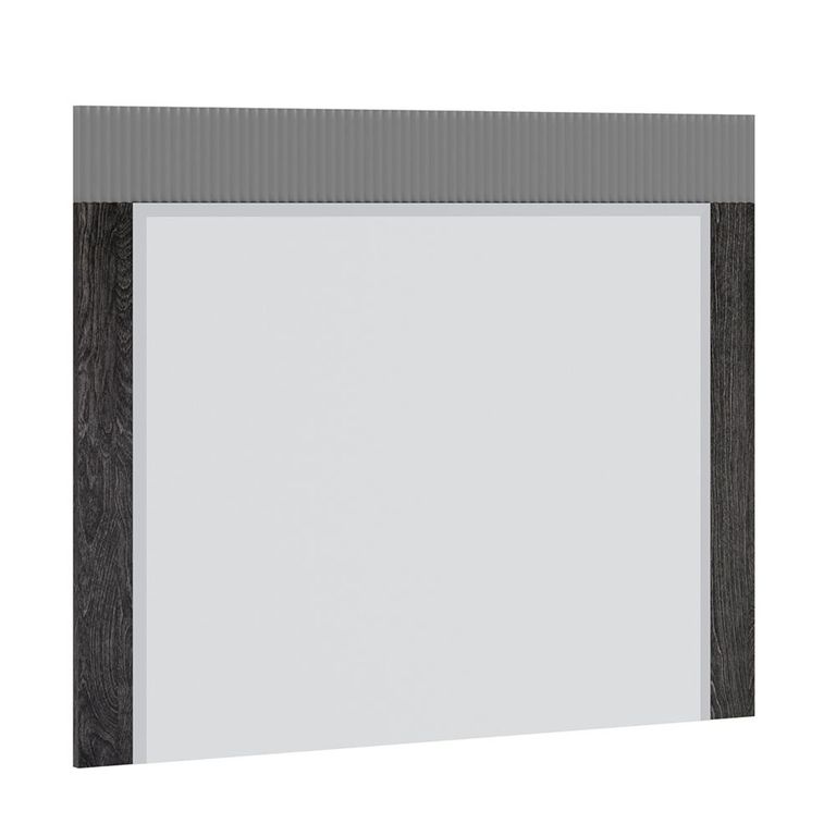 Onyx Italian Fluted Wall Mirror - Charcoal Black and MedBlue
