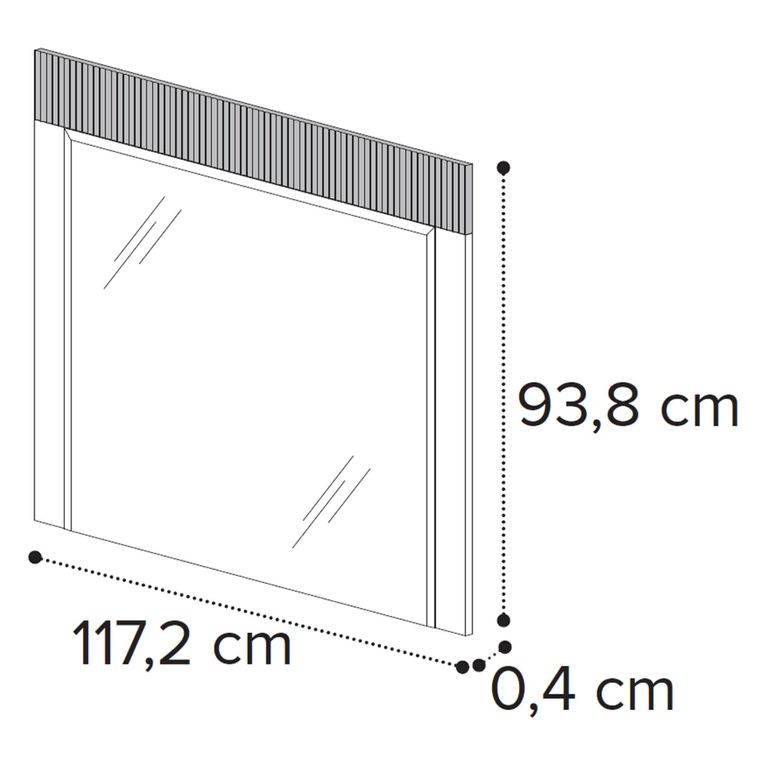 Onyx Italian Fluted Wall Mirror - Charcoal Black and MedBlue