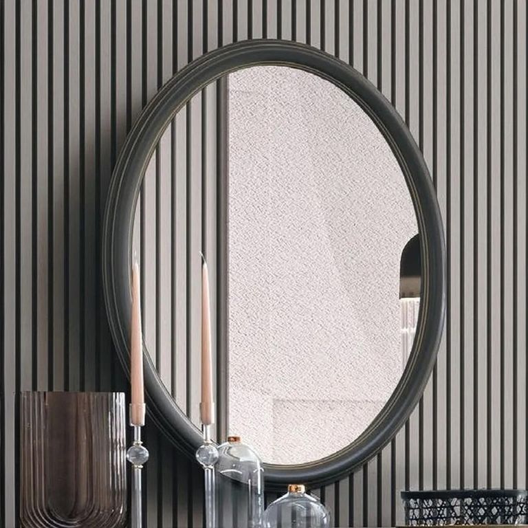 Verdi Italian Grey French Style Oval Wall Mirror