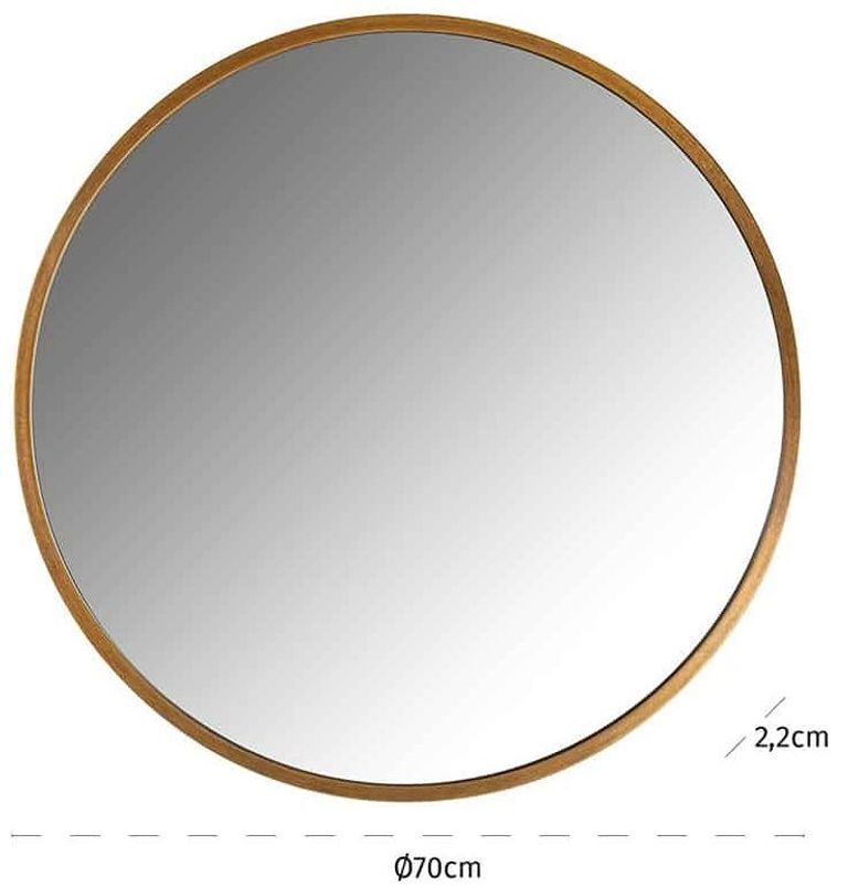 Maeron Gold Round Wall Mirror - 70cm x 70cm