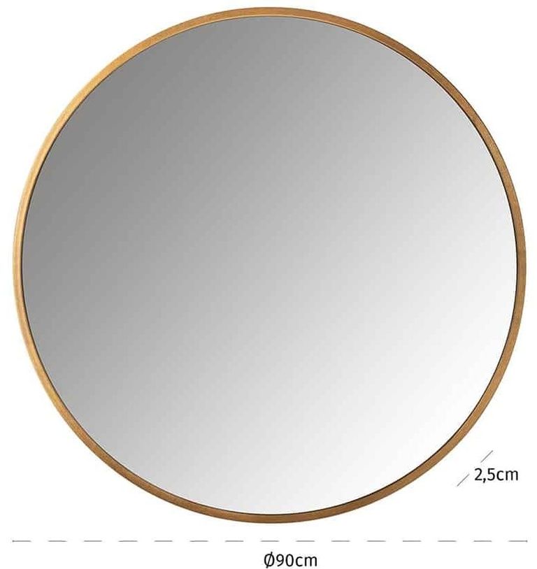 Maeron Gold Round Wall Mirror - 90cm x 90cm