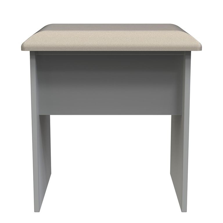 Milan Dressing Stool - Padded - Grey