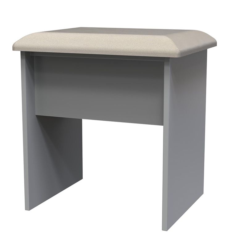 Milan Dressing Stool - Padded - Grey