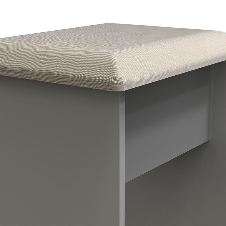 Milan Dressing Stool - Padded - Grey
