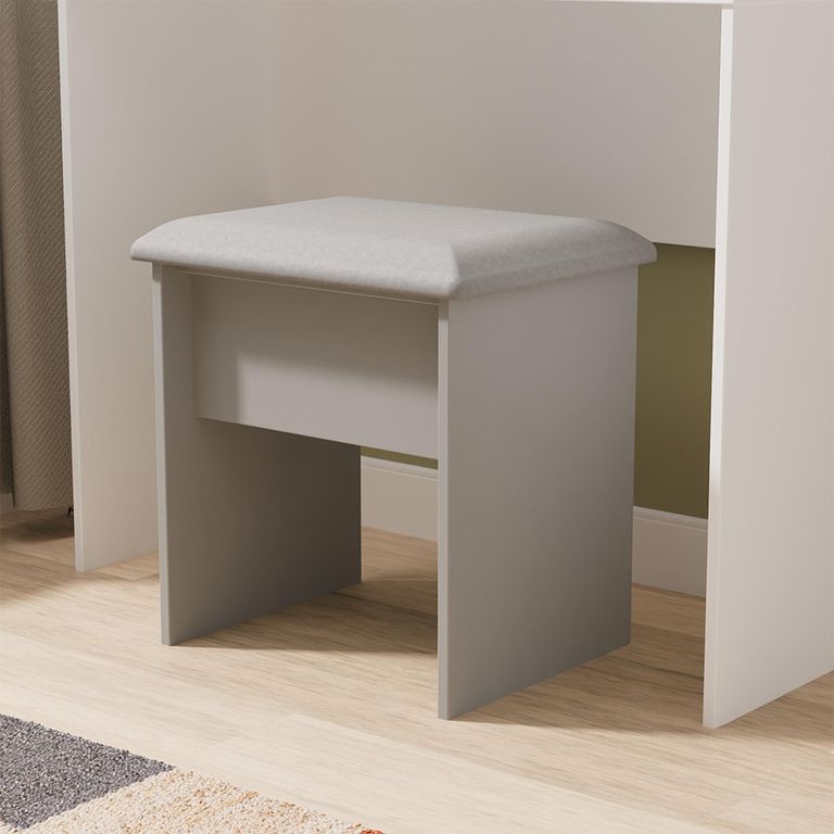Haworth Dressing Stool - Padded - Grey