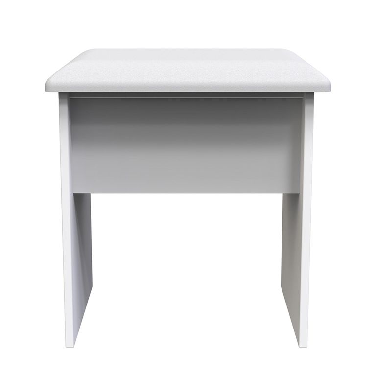 Milan Dressing Stool - Padded - White Gloss