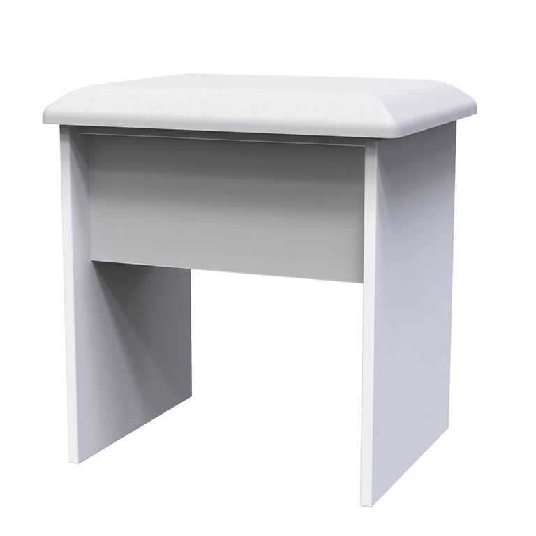 Milan Dressing Stool - Padded - White Gloss
