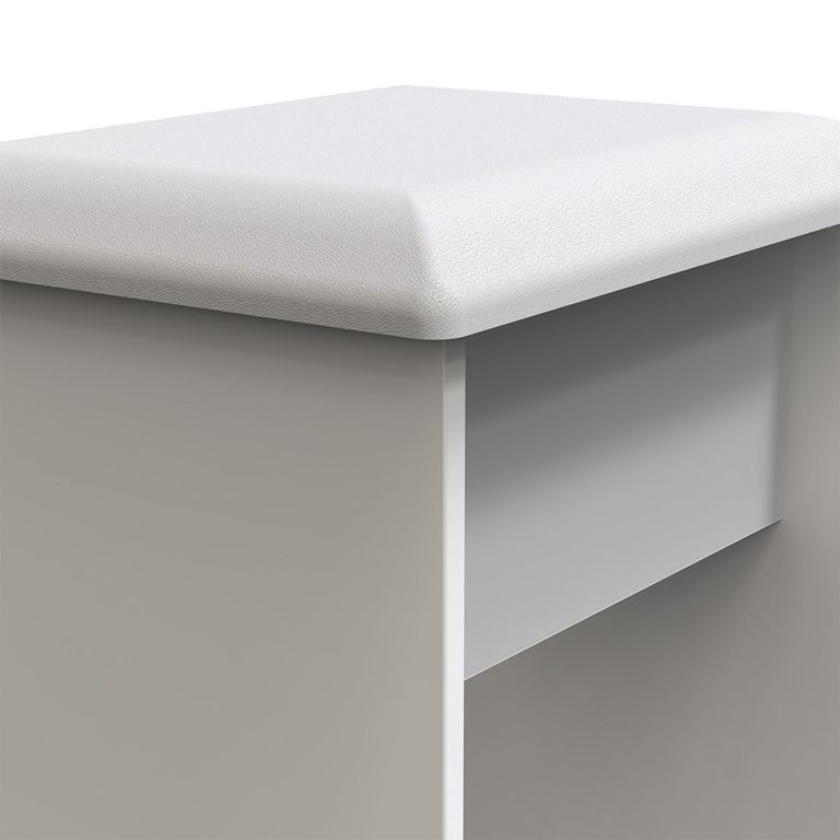 Milan Dressing Stool - Padded - White Gloss