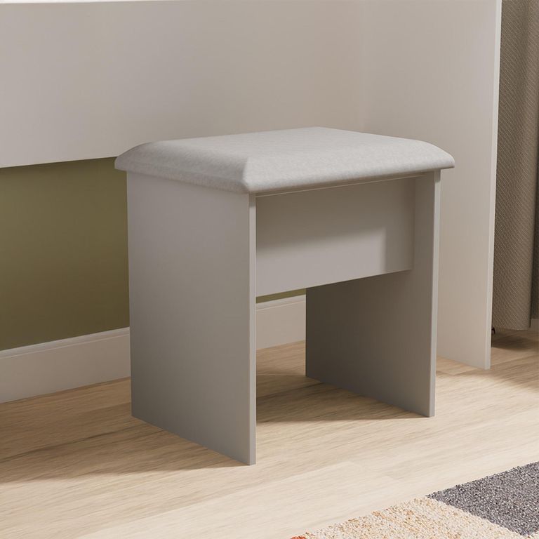 Yarmouth Dressing Stool - Padded - Dusk Grey