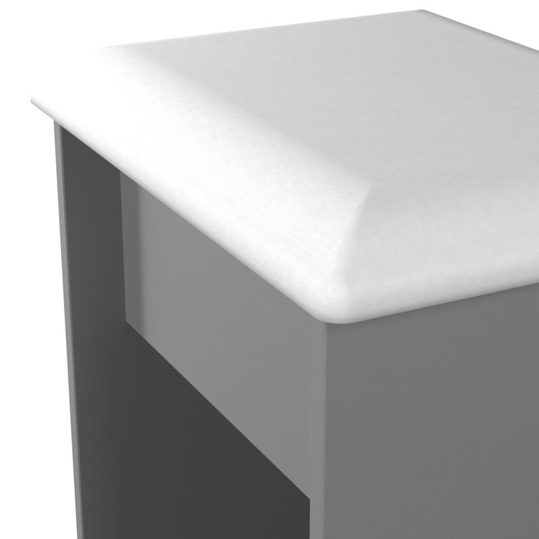 Yarmouth Dressing Stool - Padded - Dusk Grey