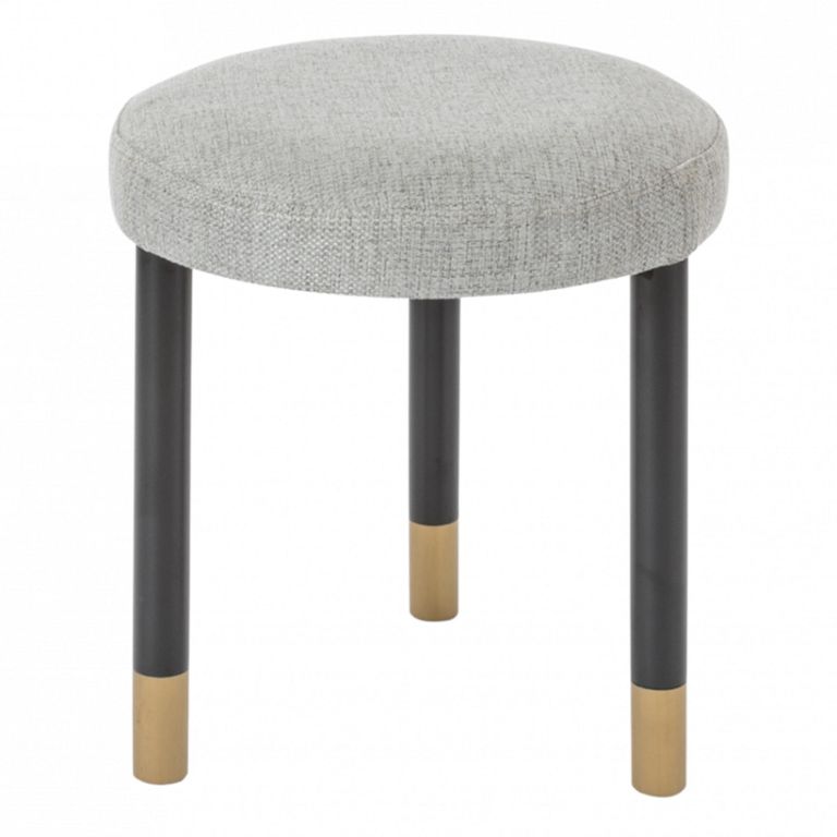 Bali Stool - Round - Grey and Black - Padded