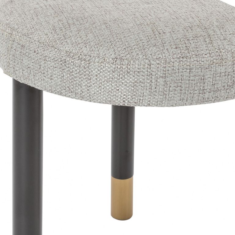 Bali Stool - Round - Grey and Black - Padded