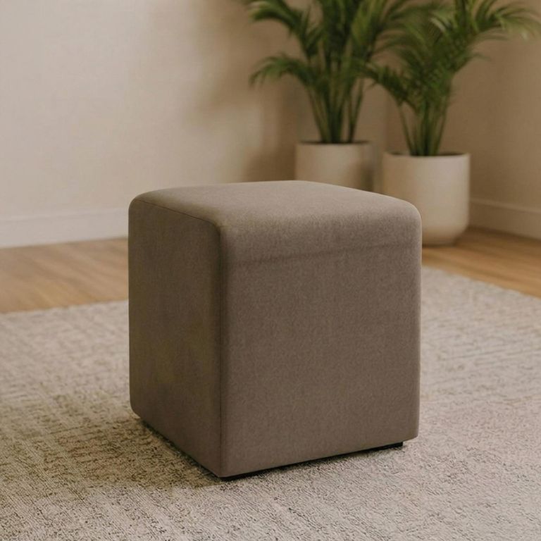 Ben Stool - Square - Cedar Brown - Boucle Fabric