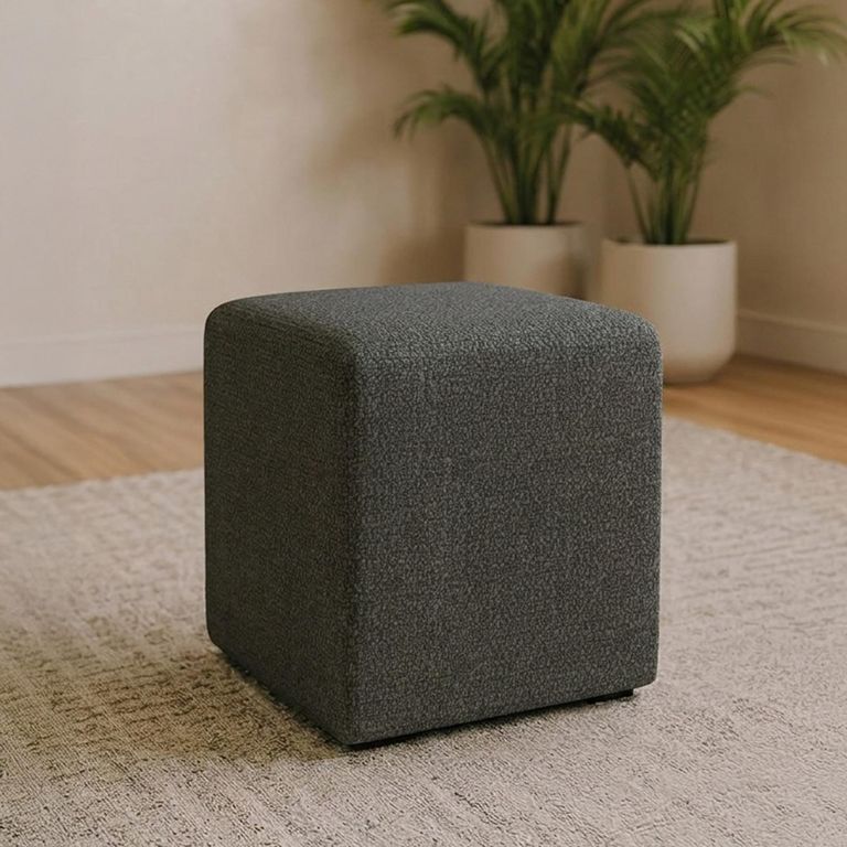 Ben Stool - Square - Cologne Granite - Boucle Fabric
