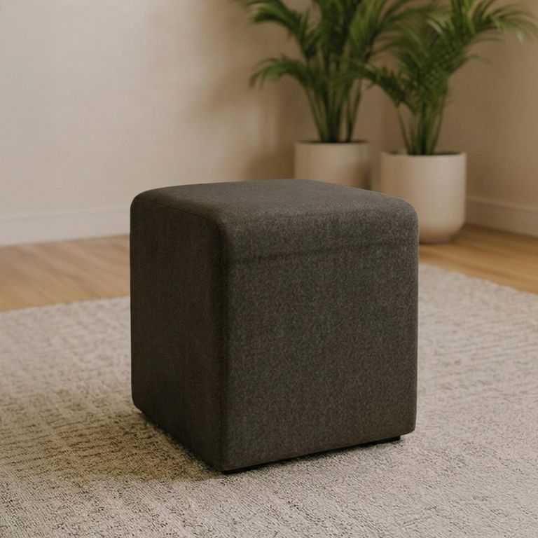 Ben Stool - Square - Nutmeg - Boucle Fabric
