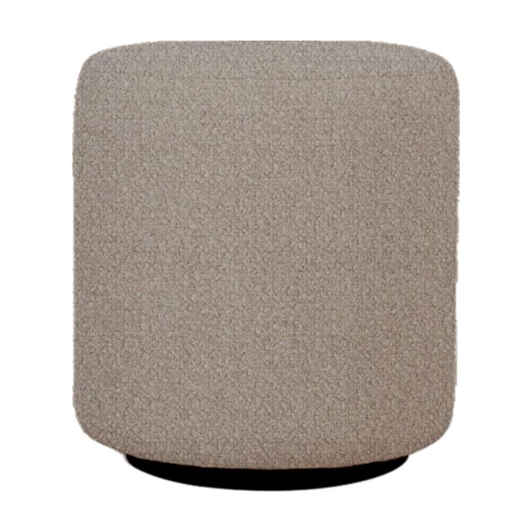 Ben Stool - Round - Cologne Dove - Boucle Fabric