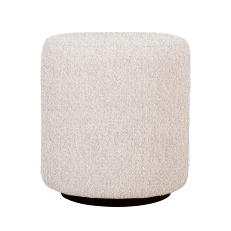 Ben Stool - Round - Cologne Ivory - Boucle Fabric