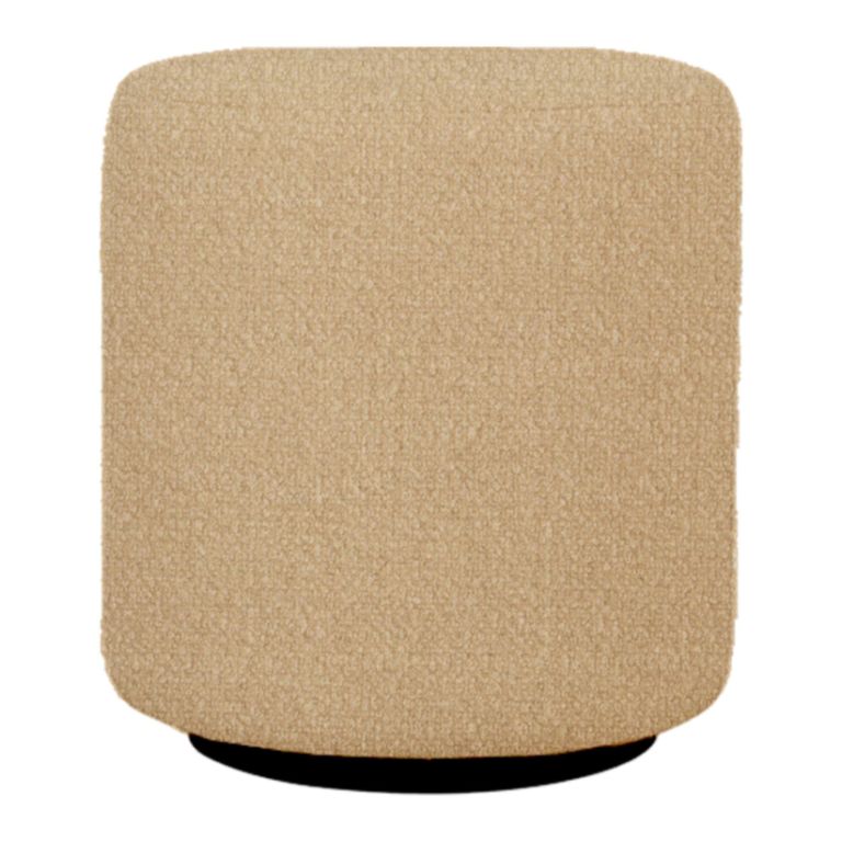 Ben Stool - Round - Cologne Latte - Boucle Fabric