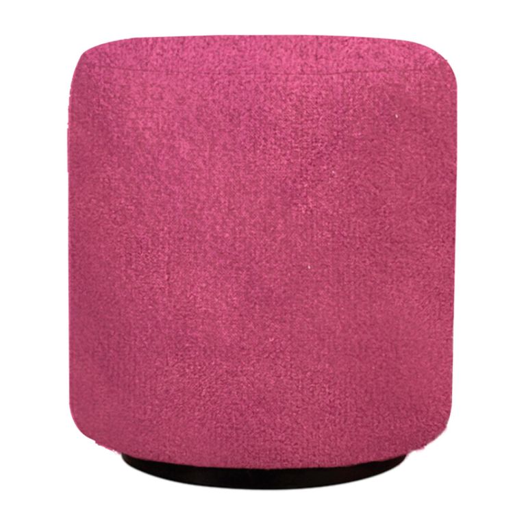 Ben Stool - Round - Fuchsia Pink - Boucle Fabric