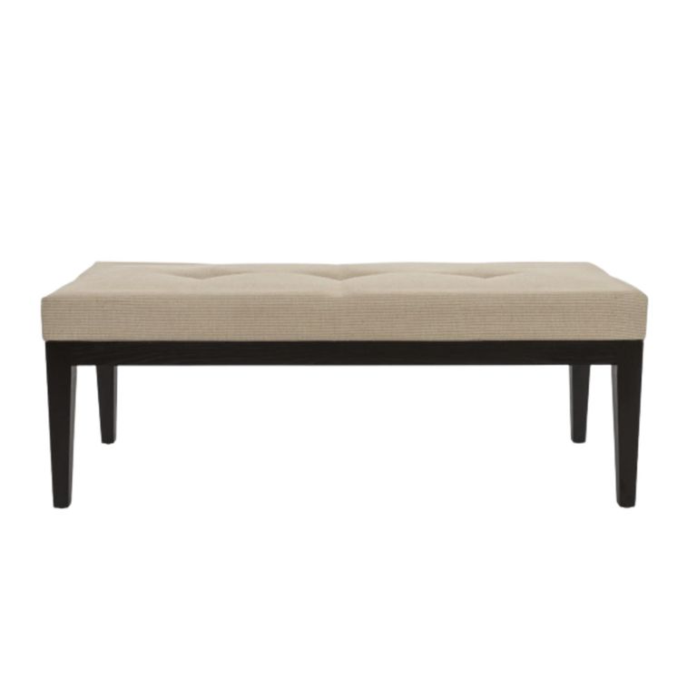 Orchid Stool - 2 Door - Padded - Wenge Black and Beige - Fabric and Wood