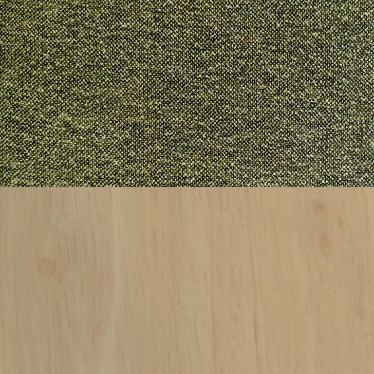Whisper Stool - Round - Olive Green and White Washed Oak - Fabric and Wood
