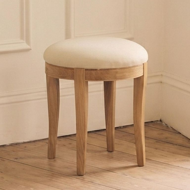 Bordeaux Dressing Stool - Round - Natural - Oak - Padded