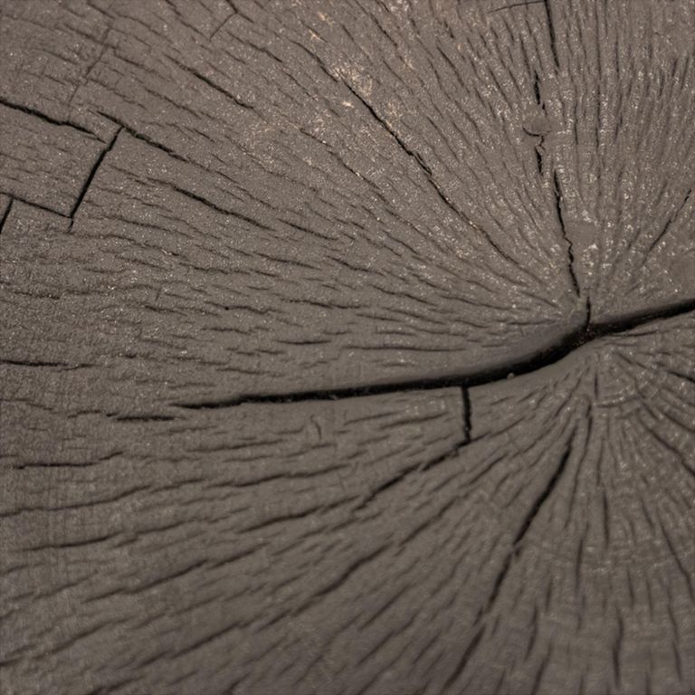 Footstool - Round - Rustic Dark Brown - Wooden