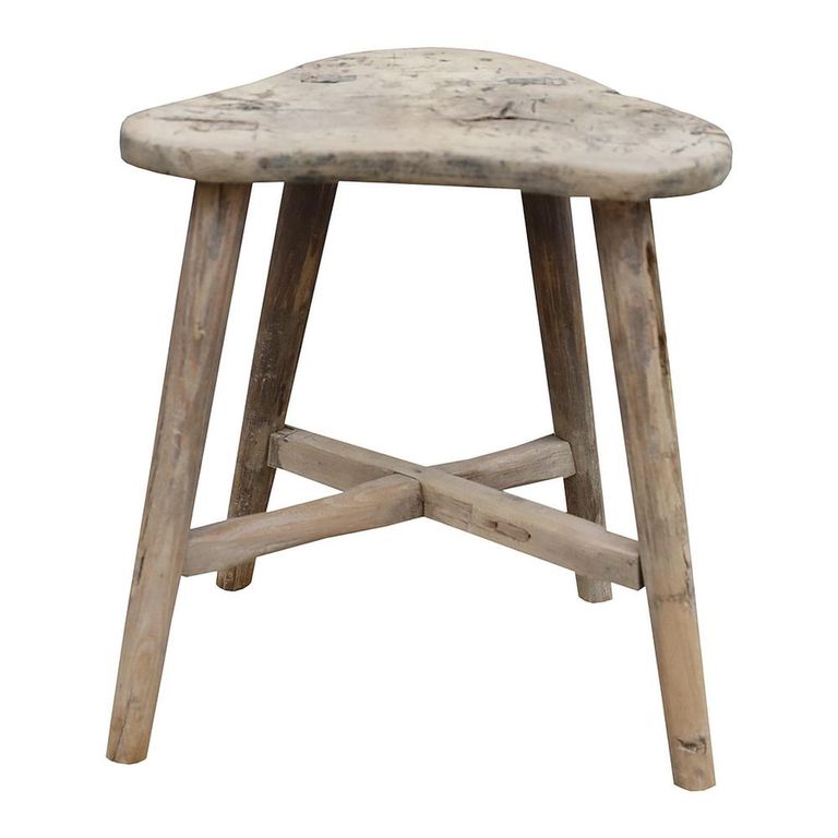 Milking Stool - Rustic Natural - Solid Wood