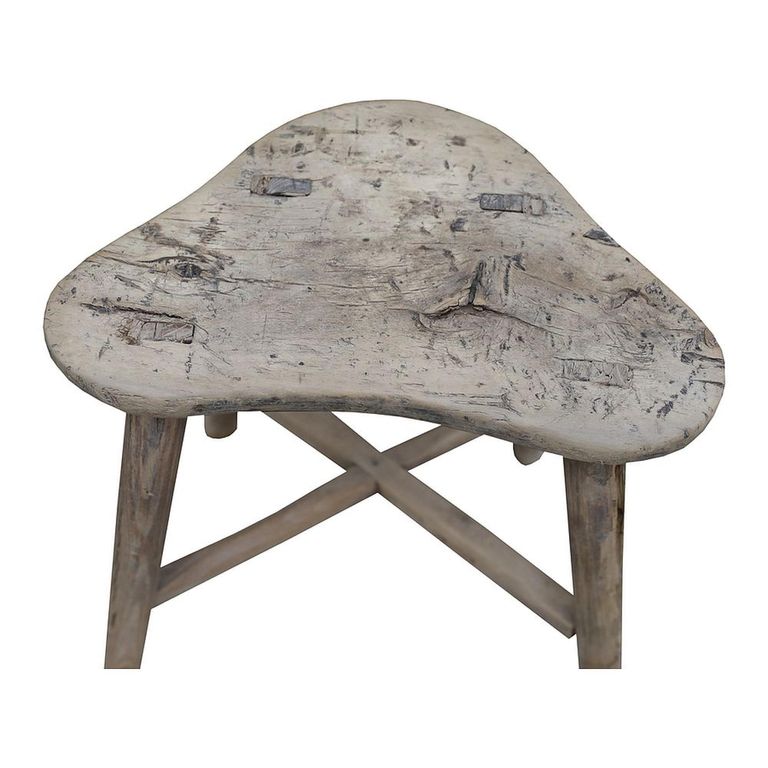 Milking Stool - Rustic Natural - Solid Wood