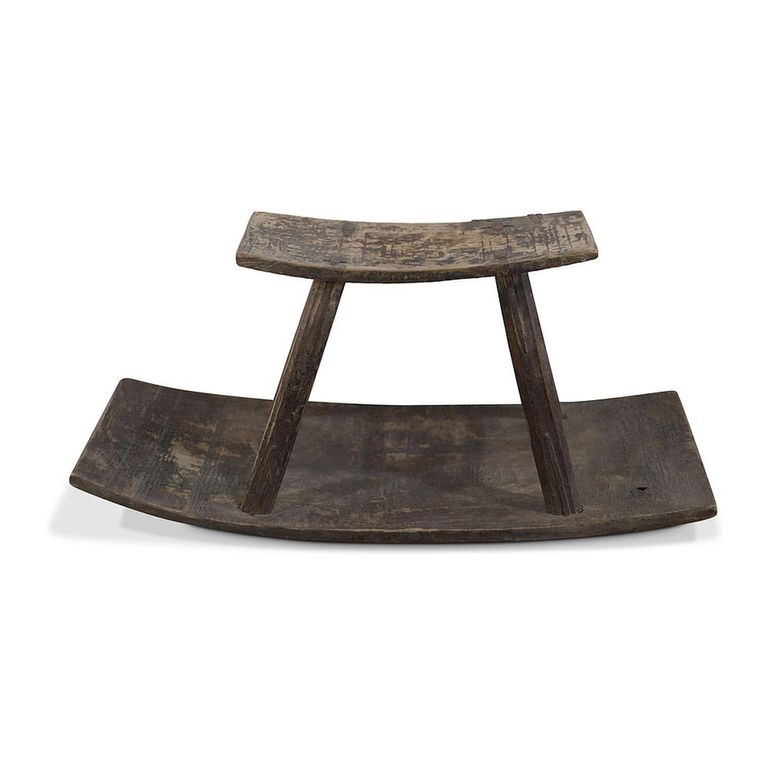 Stool - Trestle Base - Rustic Grey - Reclaimed Wood