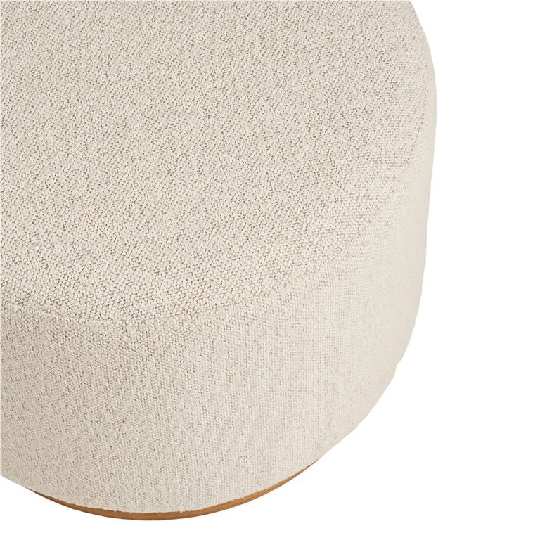 Daisy Pouf - Round - Beige Boucle - Fabric