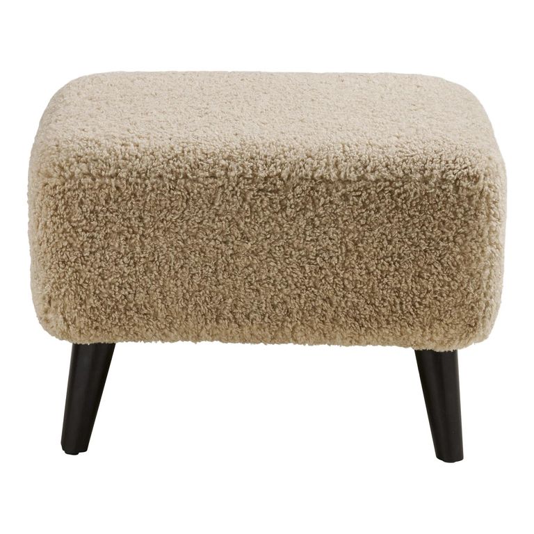 Lunaro Footstool - Light Brown - Fabric