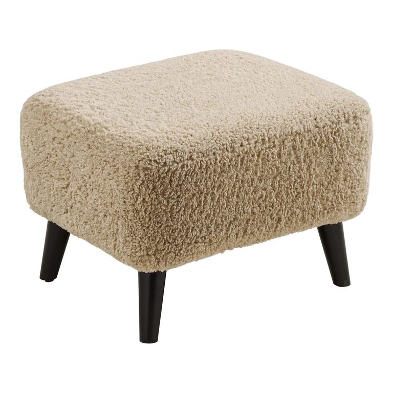 Lunaro Footstool - Light Brown - Fabric