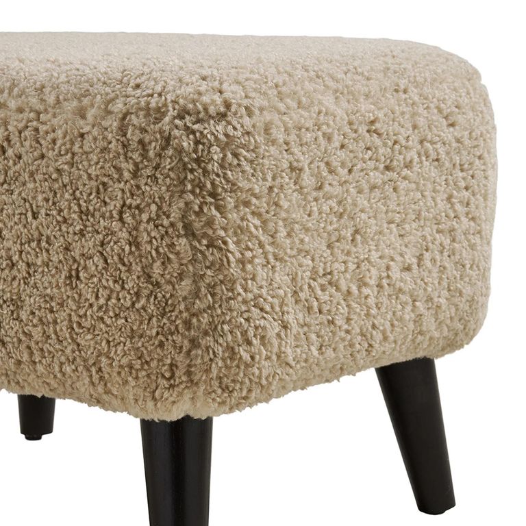 Lunaro Footstool - Light Brown - Fabric
