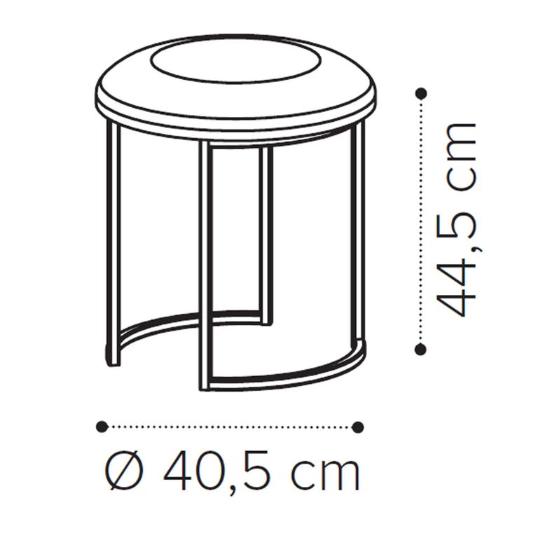 Essenza Italian Stool - Round - Grey - Fabric and Metal