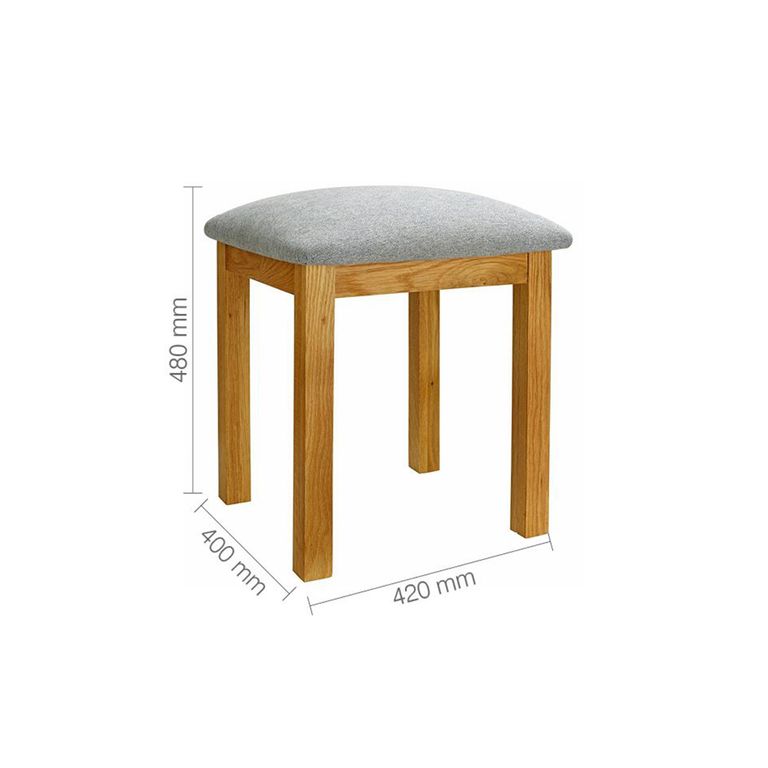 Woburn Dressing Stool - Padded - Rustic Oak