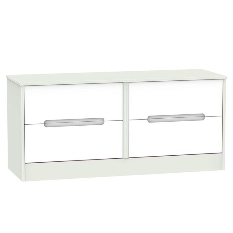 Clearance - Monaco Bed Box - White and Cashmere - P25