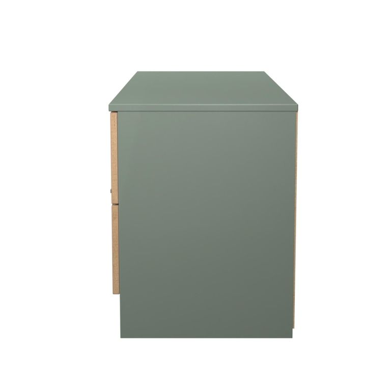 Java Fluted Bed Box - 4 Drawer - Natural and Reed Green