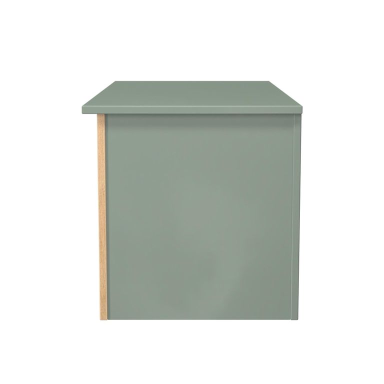 Java Fluted Blanket Box - 1 Door - Natural and Reed Green
