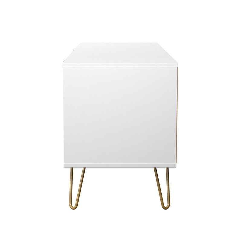 Diamond Bed Box - with Gold Hairpin Legs - White