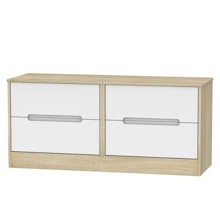 Monaco Bed Box - White Matt and Oak