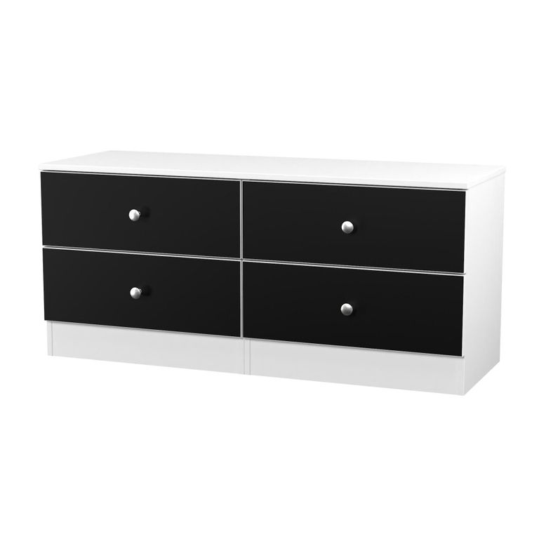 Yarmouth Bed Box - 4 Drawer - Black Matt and White Matt
