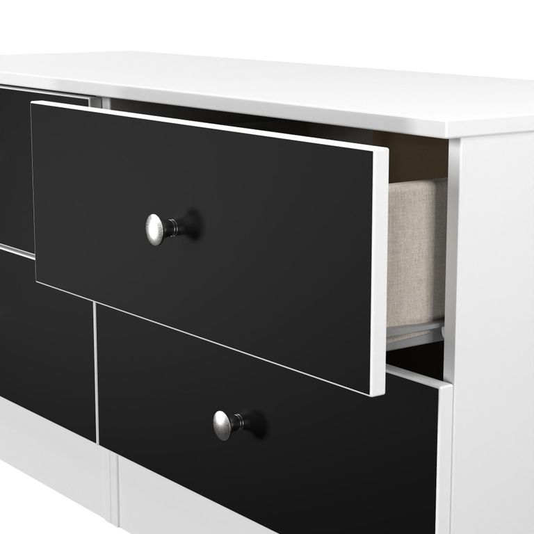 Yarmouth Bed Box - 4 Drawer - Black Matt and White Matt