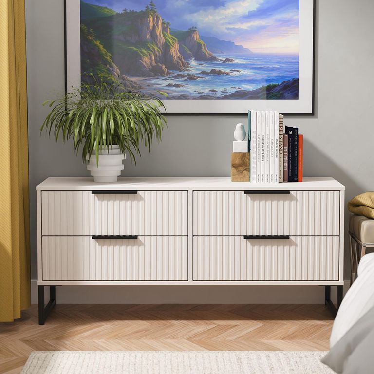 Fluted Bed Box - 4 Drawer - Kashmir Matt