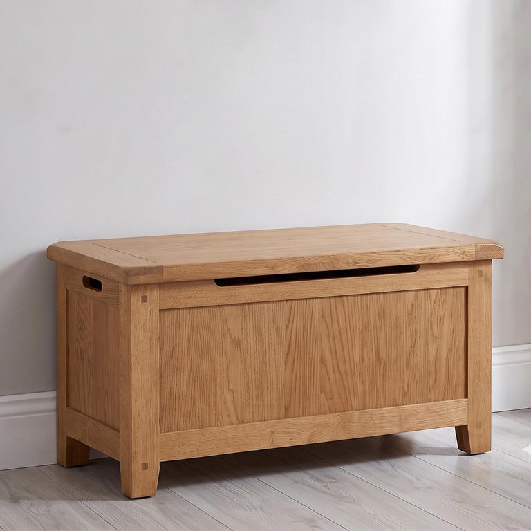 Melbourne Country Oak Storage Blanket Box - Rustic
